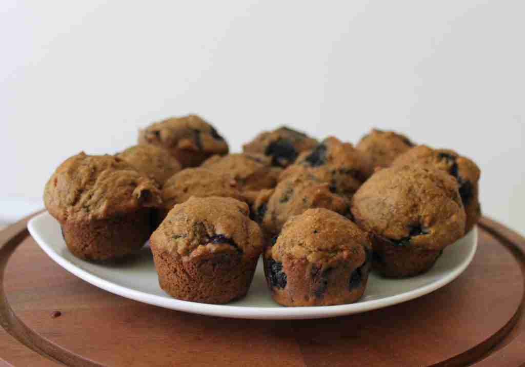 banana-blueberry muffins